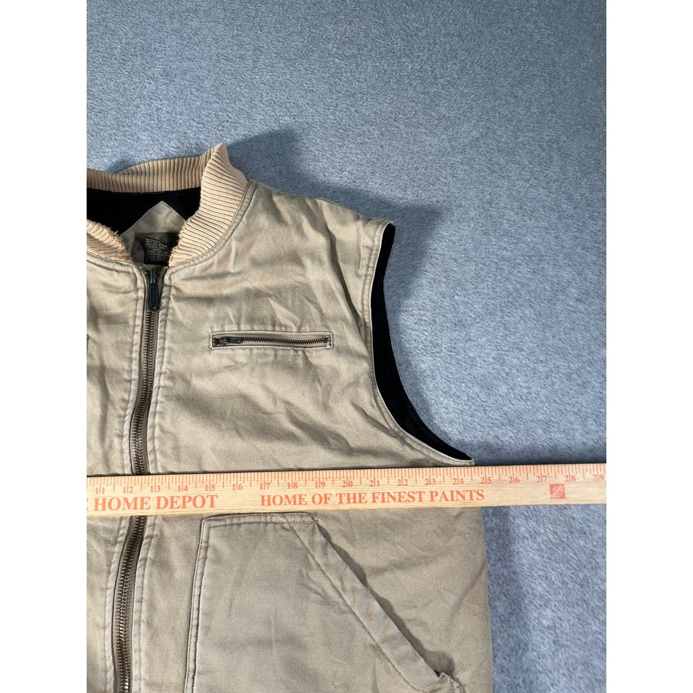 Austin Clothing Co. Work Vest Men XL Tan Fair Quilted Lining Canvas Utility - Picture 8 of 13